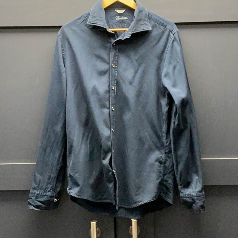 Dark Blue Button-Up Shirt